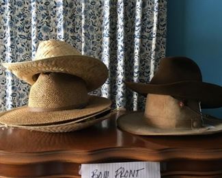 Hats....straw and leather