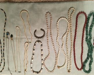 Pearls and various necklaces