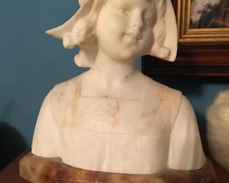 Small marble bust of a young girl