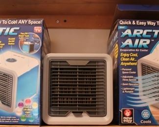 Small, portable a.c. units using evaporation to cool.