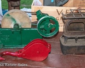 Antique Heater - Vintage Tools - Gears - Pulleys - Perfect for STEAMPUNK ART!!