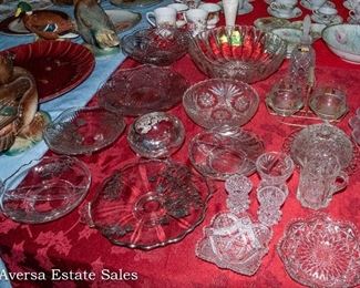 Tables of Vintage Ceramics and Glassware
