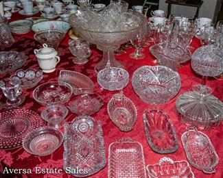 Tables of Vintage Ceramics and Glassware