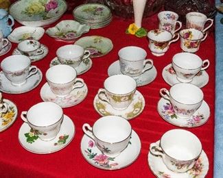 Tables of Vintage Ceramics and Glassware