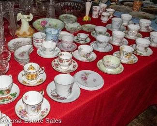 Tables of Vintage Ceramics and Glassware