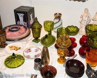 Tables of Vintage  Ceramics and Glassware