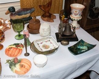 Tables of Vintage  Ceramics and Glassware