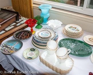 Tables of Vintage  Ceramics and Glassware
