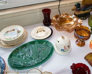 Tables of Vintage  Ceramics and Glassware
