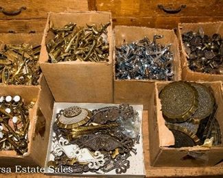 500+ Cabinet Knobs - Brass and Silvertone