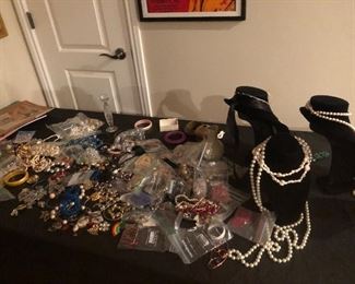 lots of jewelry! Priced from 1.00 to a strand of real pearls for $150.00