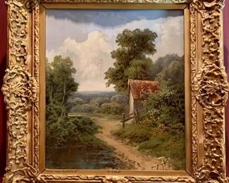 Original oil painting by E. Cole...."Lane New Guildford"