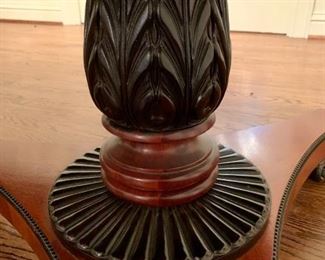 Pedestal detail on dining table