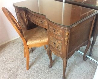 Vintage vanity desk and chair. Chair available separately