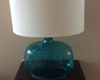 West Elm style glass table lamp