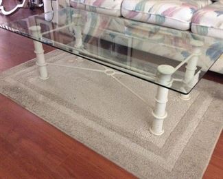 Glass top coffee table