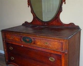 Matching Walnut Dresser With Mirror