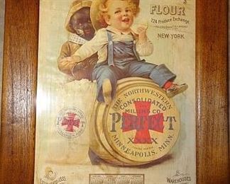Framed N. T. Swezey's Perfect Flour 1904 Advertising Sign
