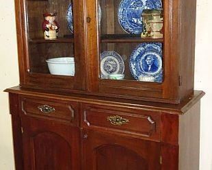 Walnut 2 Piece Step Back Cupboard