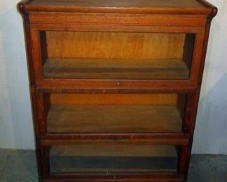 3 Section Oak Barrister Lawyers Stacked Bookcase