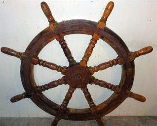 Wooden Ship's Wheel