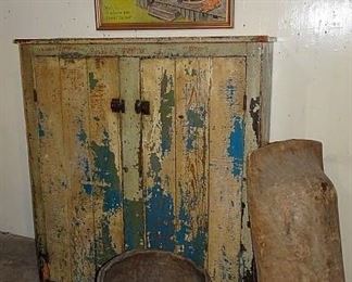 Early 2 Door Cupboard In Old Paint