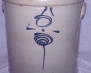 Blue Decorated Bee Stinger Crock