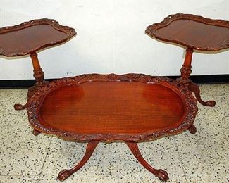 Ornate Claw Foot Coffee & End Tables