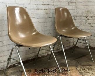 Pair of Herman Miller Molded Fiberglass Vintage Chairs