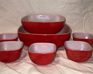 Red Pyrex Bowls