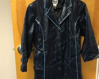 Full-length leather coat