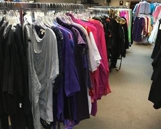 We have many racks of clothes for sale