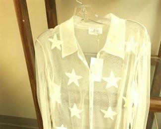 Net shirt with sparkly stars