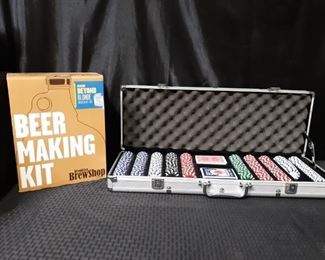 Poker chips and beer kit