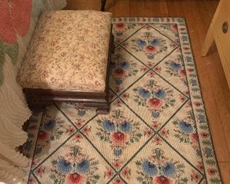 Wool Antique Needlepoint Rug 3’x5’ $85
