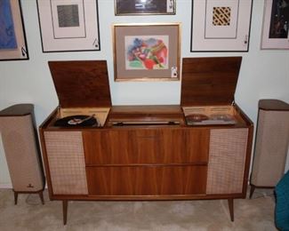 detail, vintage Grundig stereo cabinet