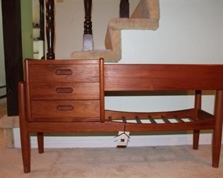 vintage Wahl Iversen teak chest with planter box