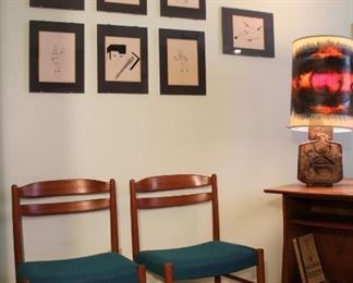 vintage Danish teak side chairs