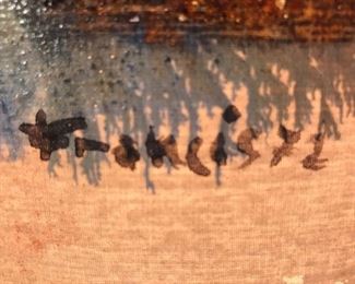 detail of signature on lampshade