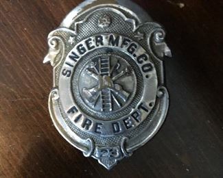 Vintage Singer Fire Dept badge