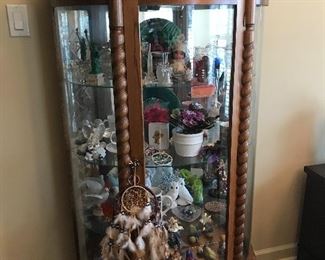 Antique Serpentine curio display case
