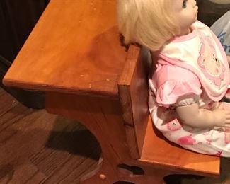 Wooden doll desk