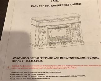 Electric Fireplace Entertainment Stand