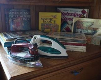 irons, sewing books