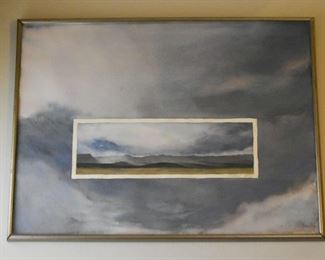 Framed Watercolor Landscape Painting, Signed & Dated