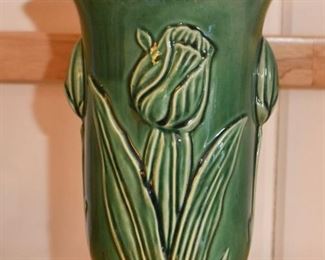 McCoy Art Pottery Vase - Green Tulips