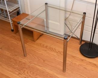 Vintage End Table with Glass Top (there are 3 of these - 1 larger & 2 smaller)