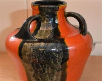 Orange & Black Pottery Vase