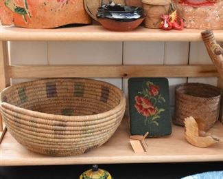 Baskets, Needlepoint Bookend, Wooden Top