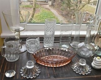 Glassware - Serving Pieces, Vases, Bowls, Candlesticks, Etc.